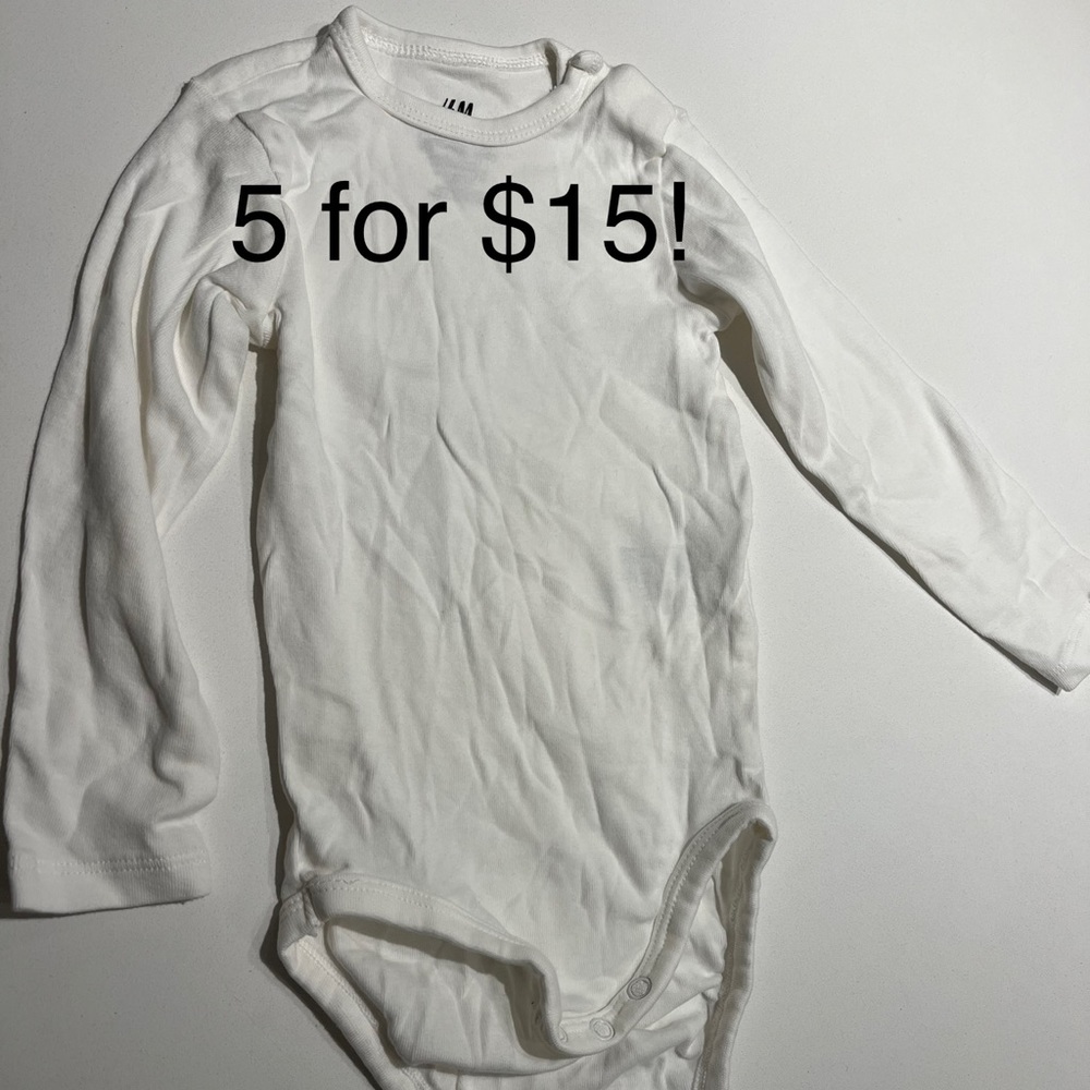 12-18mo white organic cotton onesie
